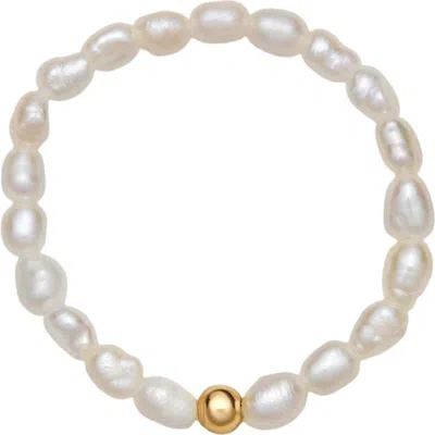 Made By Mary Pearl Strand Ring In White
