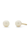 Made By Mary Pearl Stud Earrings In Gold