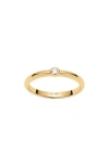 Made By Mary Poppy Cubic Zirconia Solitaire Stacking Ring In Brown