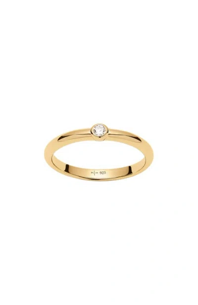 Made By Mary Poppy Cubic Zirconia Solitaire Stacking Ring In Brown
