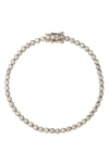 Made By Mary Poppy Cubic Zirconia Tennis Bracelet In Metallic