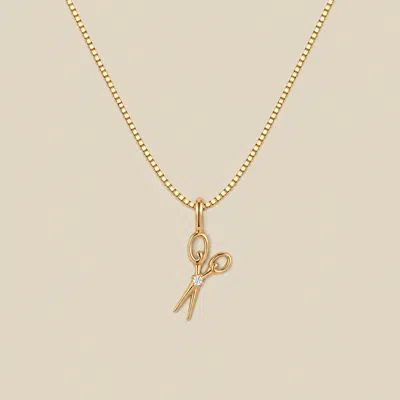 Made By Mary Scissors Box Chain Necklace In Gold
