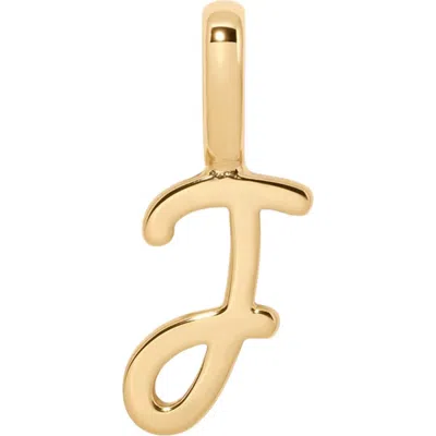 Made By Mary Script Initial Charm Gold Vermeil In Blue
