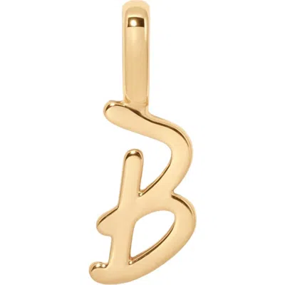 Made By Mary Script Initial Charm Gold Vermeil In Neutral