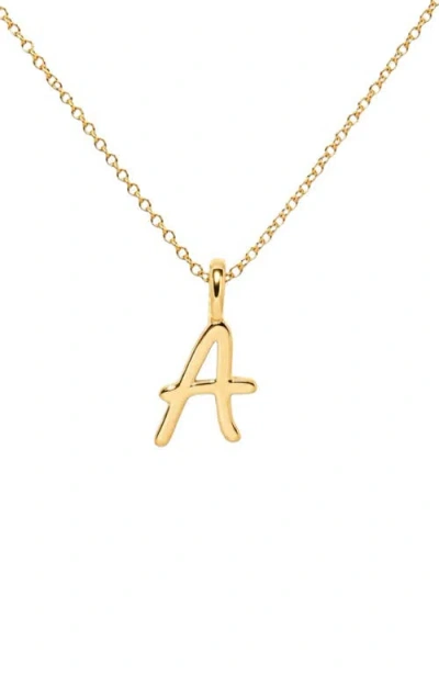Made By Mary Script Initial Charm Necklace In Gold Vermeil - A