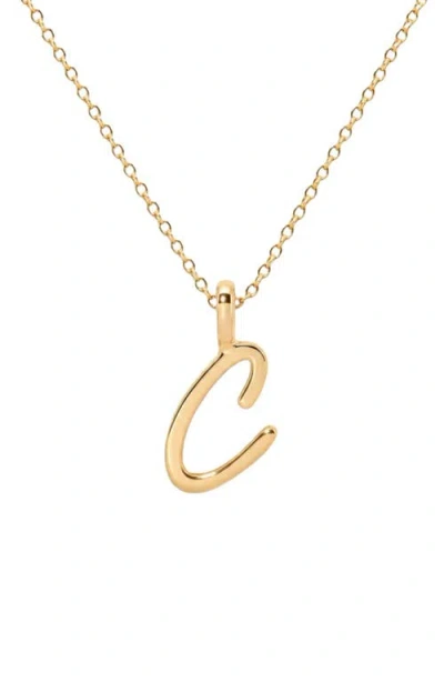 Made By Mary Script Initial Charm Necklace In Gold Vermeil - C