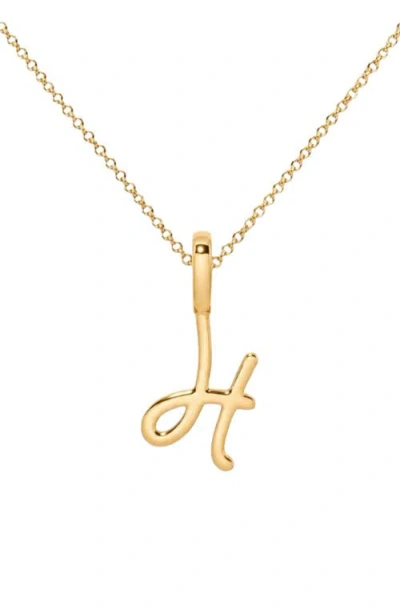 Made By Mary Script Initial Charm Necklace In Gold Vermeil - H