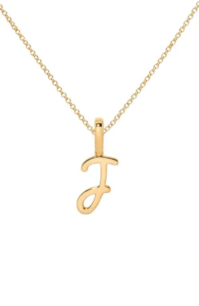 Made By Mary Script Initial Charm Necklace In Gold Vermeil - J