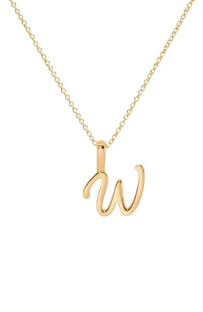 Made By Mary Script Initial Charm Necklace In Gold Vermeil - W