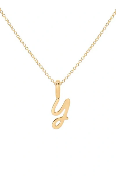 Made By Mary Script Initial Charm Necklace In Gold Vermeil - Y