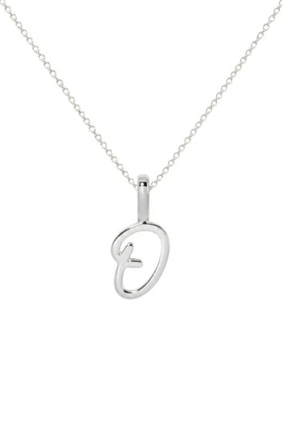Made By Mary Script Initial Charm Necklace In Silver - O
