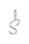 Made By Mary Script Initial Charm Silver In Metallic