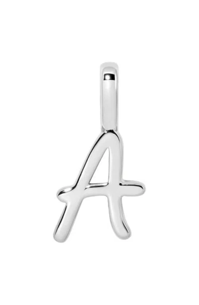 Made By Mary Script Initial Charm Silver In Metallic