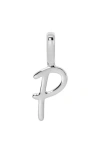 Made By Mary Script Initial Charm Silver In Metallic