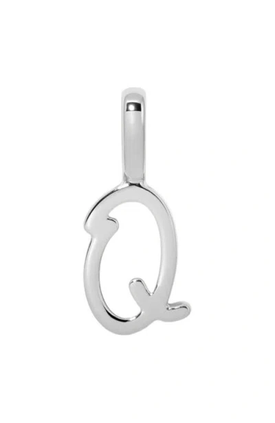 Made By Mary Script Initial Charm Silver In Metallic
