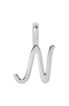 Made By Mary Script Initial Charm Silver In Metallic