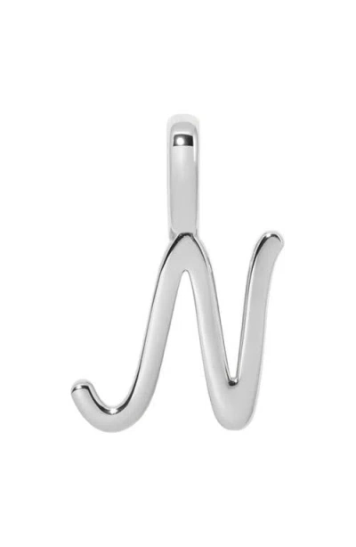 Made By Mary Script Initial Charm Silver In Metallic