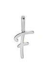 Made By Mary Script Initial Charm Silver In Metallic