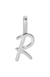 Made By Mary Script Initial Charm Silver In Metallic