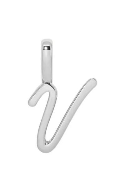 Made By Mary Script Initial Charm Silver In Metallic