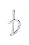 Made By Mary Script Initial Charm Silver In Metallic
