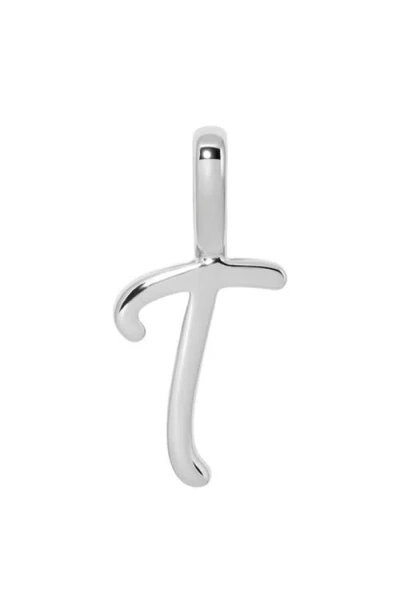 Made By Mary Script Initial Charm Silver In Metallic