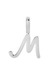 Made By Mary Script Initial Charm Silver In White