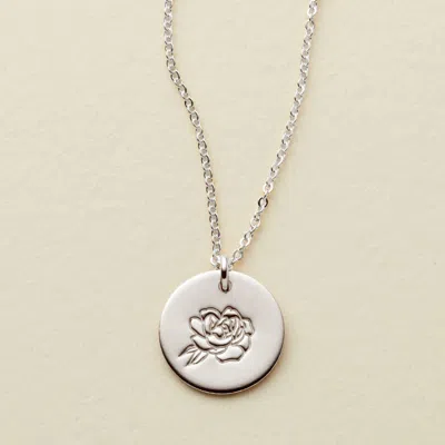 Made By Mary September Birth Flower Necklace In Metallic