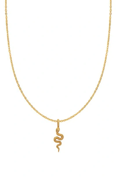 Made By Mary Snake Pendant Necklace In Gold