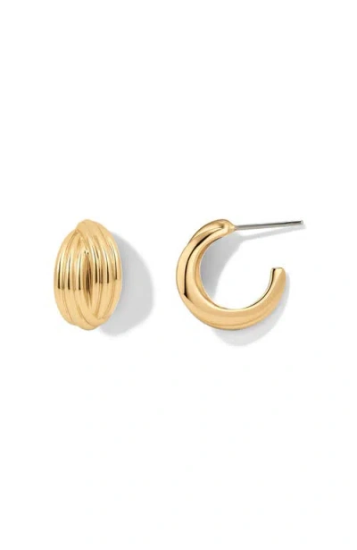 Made By Mary Sol Crossover Hoop Earrings In Gold