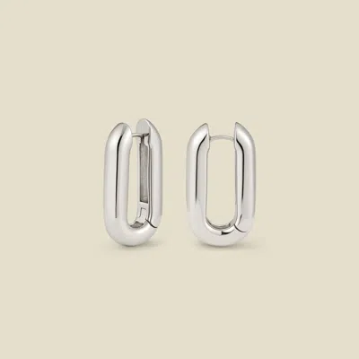 Made By Mary Sol Paperclip Hoop Earrings In Metallic