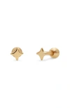 Made By Mary Star Stud Earrings In Gold