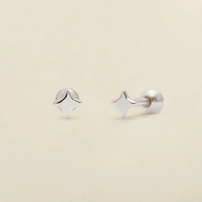 Made By Mary Star Stud Earrings In Silver