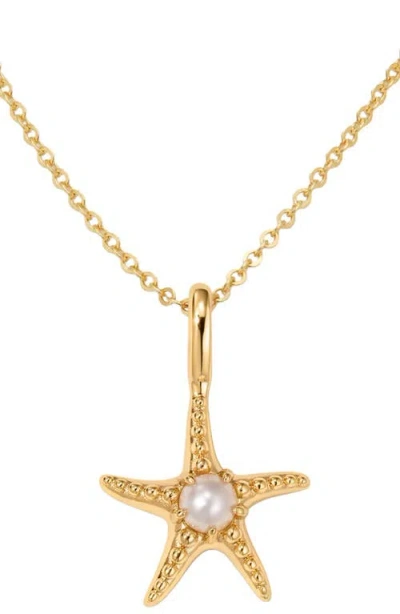 Made By Mary Starfish Charm Necklace In Gold
