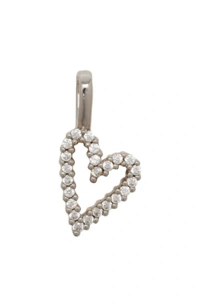 Made By Mary Sweetheart Cubic Zirconia Charm Pendant In Silver