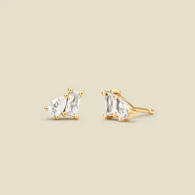 Made By Mary Toi Et Moi Stud Earrings In Gold