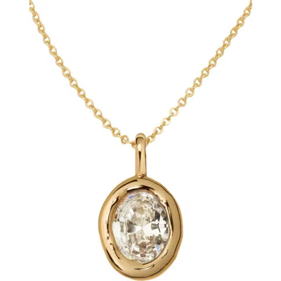 Made By Mary Tova Bezel Set Organic Charm Necklace In Gold Vermeil
