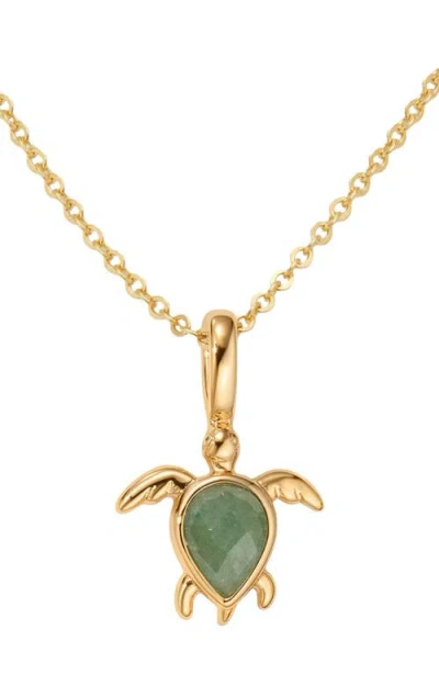 Made By Mary Turtle Charm Necklace In Gold