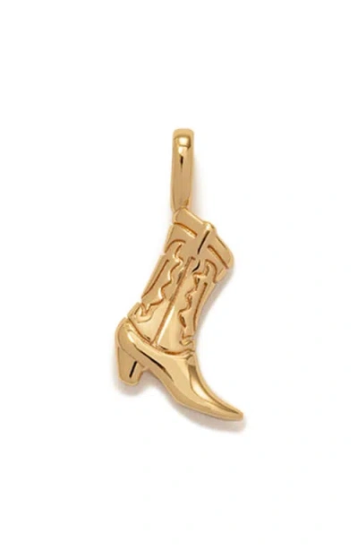 Made By Mary Western Boot Charm Pendant In Gold