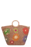 Made For A Woman Daddy Fleur M Raffia Handbag In Sand