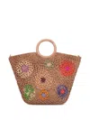 Made For A Woman Daddy Fleur M Raffia Handbag In Neutral