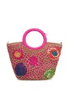 Made For A Woman Daddy Fleurs Raffia Tote Bag In Neutral