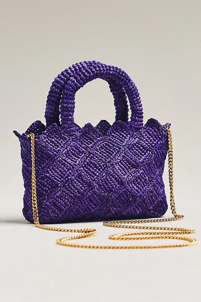 Made For A Woman Diamond Raffia Xs Tote In Blue