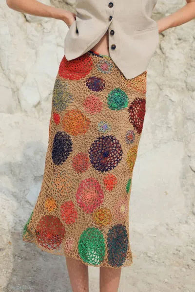 Made For A Woman Fleur Midi Skirt In Multicolor