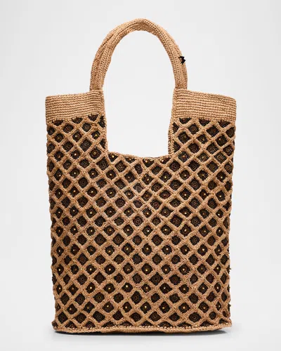 Made For A Woman Kifafa Vakona Beaded Woven Shopper Tote Bag