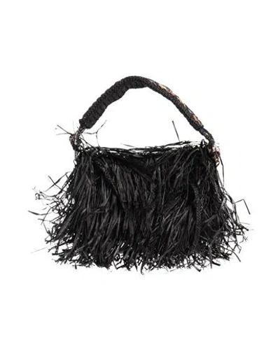 Made For A Woman Woman Cross-body Bag Black Size - Natural Raffia