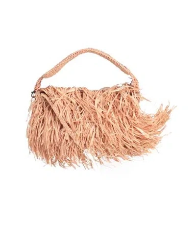 Made For A Woman Woman Cross-body Bag Pink Size - Natural Raffia