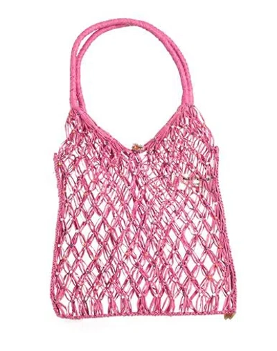 Made For A Woman Woman Handbag Fuchsia Size - Straw In Pink