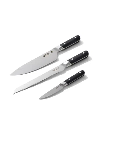 Made In 3-pc. Chef, Paring & Bread Knife Set In Silver