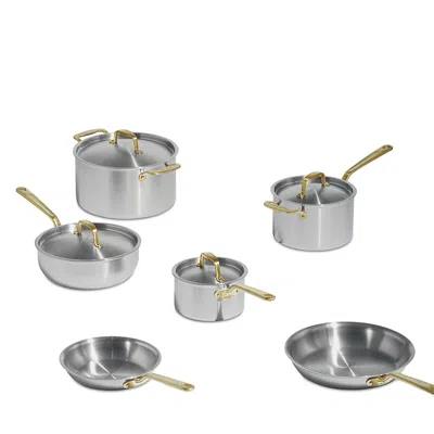 Made In 5 Ply Stainless Clad 10 Steel Cookware Set In Silver